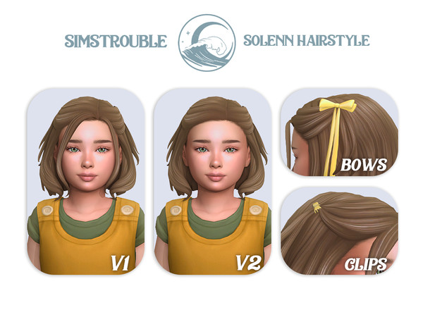 Sims 4 — simstrouble_ChildHair_SolennV2 by simstrouble — A neck-length bob featuring soft, flicked-out ends and