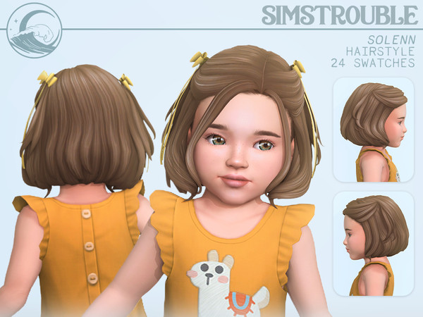 Sims 4 — Solenn Hairstyle Set - Toddler Conversion by simstrouble — A neck-length bob featuring soft, flicked-out ends
