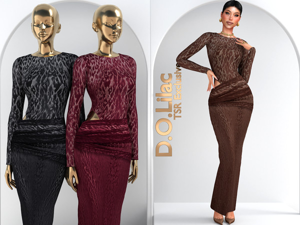 Sims 4 — Leopard Lace Set DO151 Bottom 2184 by DOLilac — Includes: (Top + Bottom)