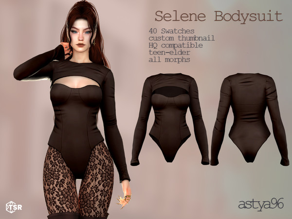 Sims 4 — Selene Bodysuit by astya96cc — 40 swatches