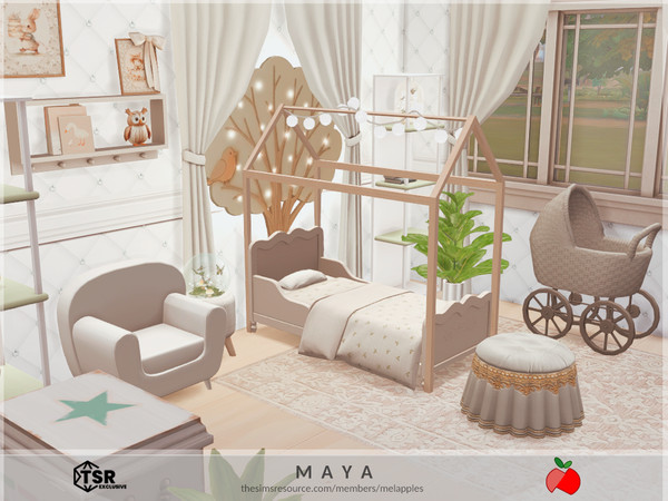 Sims 4 — Maya - toddler by melapples — a small toddler bedroom in neutral colors. enjoy! 5x5
