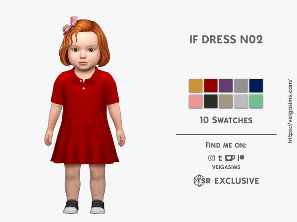 Sims 4 — IF DRESS N02 by David_Mtv2 — For infant only; 10 swatches; HQ compatible.