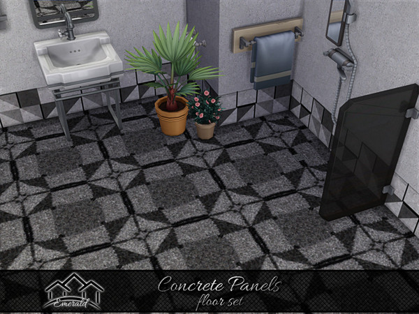 Sims 4 — Concrete Panels floor 4 by Emerald — Upgrade your walls with concrete panels for maximum durability and