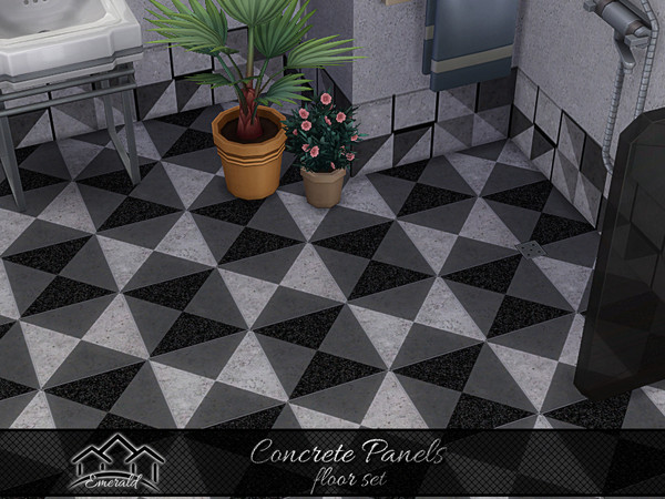 Sims 4 — Concrete Panels floor 5 by Emerald — Upgrade your walls with concrete panels for maximum durability and