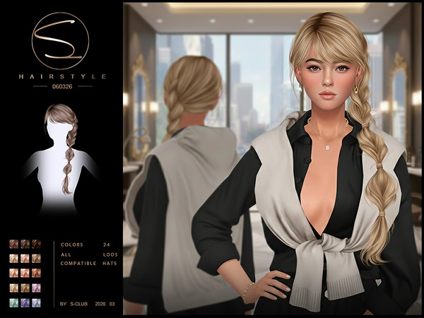 Sims 4 — sclub_ts4_hair_ 060326 by S-Club — Braid hairstyle, hope you like, thank you.