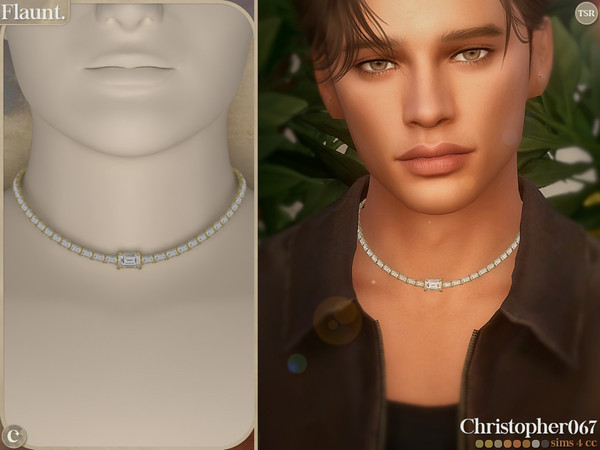 Sims 4 — Flaunt Necklace Male - Baguette Diamond Chain Necklace by christopher0672 — This is a stunning and classy