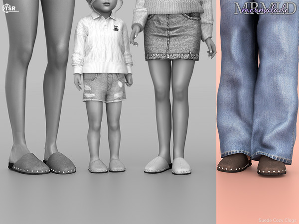 Sims 4 — MERMALADE Suede Cozy Clogs S703 (Male) by Mermalade — New Mesh