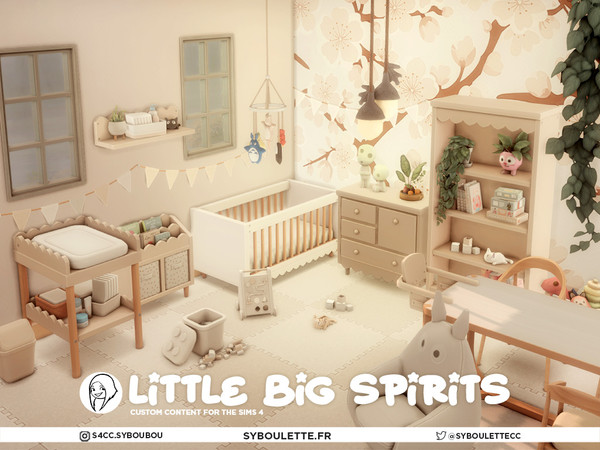 Sims 4 — Little Big Spirits - Toddler bed by Syboubou — Little Big Spirits is a joyful kid bedroom CC set inspired by the