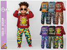Sims 4 — 346 - Toddler Boy SET -Trendy Kids Teddy Bear Sweater and Patchwork Jogger by RobertaPLobo — Trendy Kids Teddy