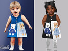 Sims 4 — Infant - Sleeveless button dress with teddy artwork panels by Garfiel — A sweet sleeveless dress for infants