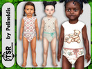 Sims 4 — Toddler Teddy Bodysuit by Pelineldis — Kids fashion clothing: five bodysuits for toddler boys and girls with