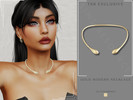 Sims 4 — Gold Modern Necklace by Glitterberryfly — A gold modern necklace No Morphs