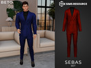 Sims 4 — Sebas - Set by Beto_ae0 — Formal and elegant attire for men, enjoy it