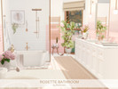 Sims 4 — Rosette Bathroom by BlusterSims — The Rosette Bathroom is a bright, elegant space featuring blush pink tiles,