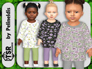 Sims 4 — Infants Lavender Tunic with Leggings and Shoes by Pelineldis — Kids fashion clothing: five tunic dresses with
