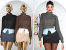 Sims 4 — Preppy Cashmere Set DO156 by DOLilac — Includes: (Top + Bottom)