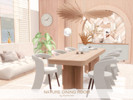 Sims 4 — Nature Dining Room by BlusterSims — A calm, nature inspired dining space featuring light wood textures, soft