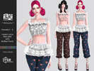 Sims 4 — ILKI - Mini Skirt with Pants by Helsoseira — Style - Layers lace mini skirt with ruffles pants