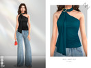 Sims 4 — NECK-WARP VEST by ZNsims — necklace, vest, ribbon, heart, shoulder-sleeve design