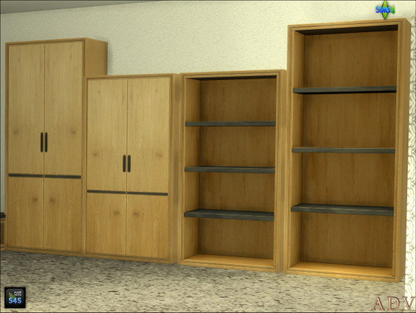 Sims 4 — ADV_Mabra_s4EntrywaySet02_tallcabinetclosedv2 by MABRA2 — Tall open and closed cabinets 2 versions