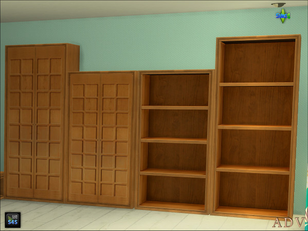 Sims 4 — ADV_Mabra_s4EntrywaySet04_tallcabinetclosedv2 by MABRA2 — Tall open and closed cabinets 2 versions