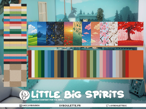 Sims 4 — LittleBigSpirits - Puzzle carpet Floor by Syboubou — Little Big Spirits is a joyful kid bedroom CC set inspired