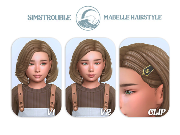 Sims 4 — simstrouble_ChildHair_MabelleV1 by simstrouble — A chin-length bob with a the perfect blend of classic glamour