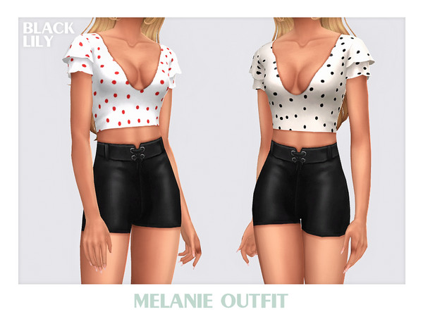 Sims 4 — Melanie Outfit by Black_Lily — YA, A, Teen