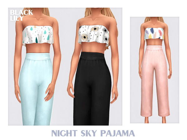 Sims 4 — Night Sky Pajama by Black_Lily — YA, A, Teen