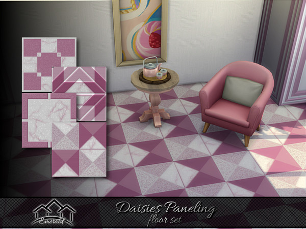 Sims 4 — Daisies Paneling floor set by Emerald — Daisies symbolize joy, cheerfulness and represent the simplicity of