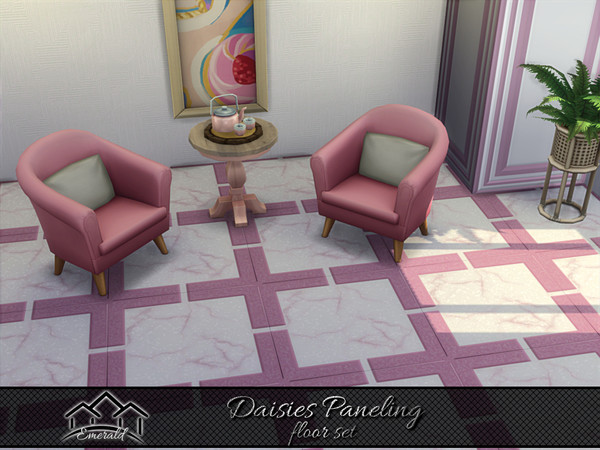 Sims 4 — Daisies Paneling floor 1 by Emerald — Daisies symbolize joy, cheerfulness and represent the simplicity of