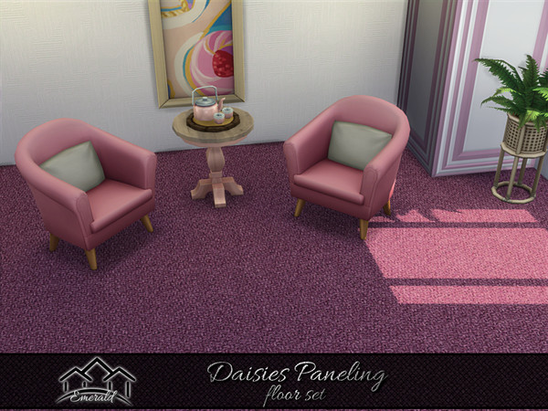 Sims 4 — Daisies Paneling floor 4 by Emerald — Daisies symbolize joy, cheerfulness and represent the simplicity of