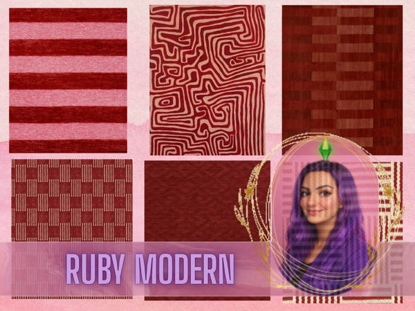 Sims 4 — Ruby Modern Rug Set by gokcemsims — Bring warmth and modern style to your Sims interiors with the Ruby Modern