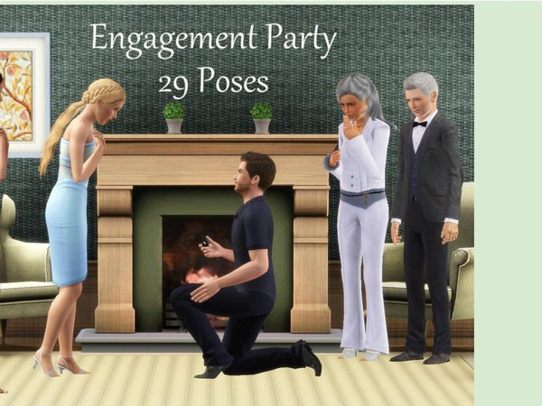 Sims 3 — Engagement Party by jessesue2 — A proposal and then a party! Family and friends gathered to see a sim be