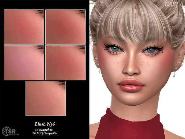 Sims 4 — Blush N36 by Layla — Female blush Previews were made using HQ Mod