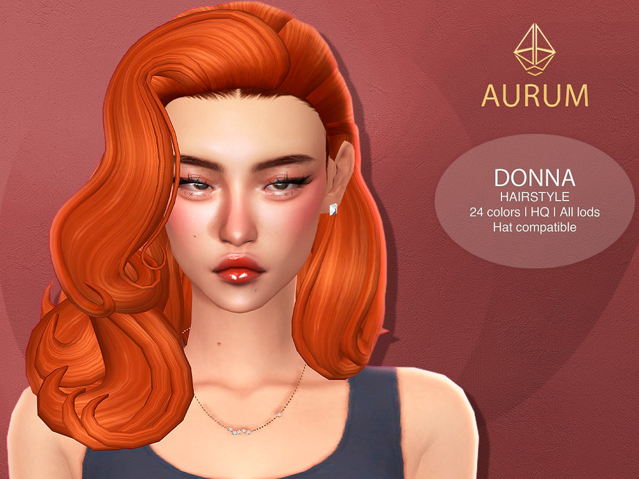 The Sims Resource | Aurum - Donna Wavy Retro Hairstyle