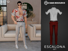 Sims 4 — Escalona (Set) by Beto_ae0 — Men's summer outfit with sunglasses, enjoy it