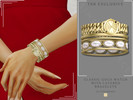 Sims 4 — Classic Golden Watch with Layered Bracelet by Glitterberryfly — A layered gold watch with bracelets