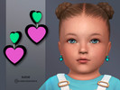 Sims 4 — Neon Heart Earrings Infant by Suzue — New Mesh (Suzue)