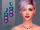 Sims 4 — Neon Heart Earrings V2 by Suzue — New Mesh (Suzue)