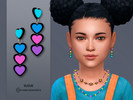 Sims 4 — Neon Heart Earrings V2 Child by Suzue — New Mesh (Suzue)