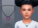 Sims 4 — Neon Heart Necklace Child by Suzue — New Mesh (Suzue)