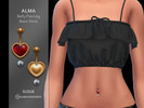 Sims 4 — Alma Belly Piercing Basic Skins by Suzue — New Mesh (Suzue)