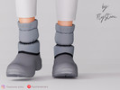 Sims 4 — Female puffer winter boots by FlyStone — Cute female high winter boots