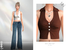 Sims 4 — NECK-WRAP VEST by ZNsims — necklace, necklace, vest, deep neckline, solid color