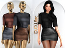 Sims 4 — Rebel Chic Set DO159 by DOLilac — Includes: (Top + Bottom)