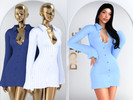 Sims 4 — Stripe Mini Shirt Dress DO2202 by DOLilac — Custom thumbnail