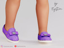 Sims 4 — Toddler SlipOns With A Bow And A Diamond Brooch by FlyStone — Shiny glittering shoes with a bow for toddler
