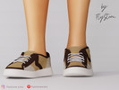 Sims 4 — Male lace-up casual sneakers flat sole by FlyStone — Classic style sneakers for everyday use