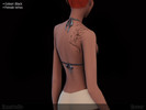 Sims 4 — Flower Tattoo by miiih5002 — A black line-art floral piece located on the right shoulder blade and upper back.